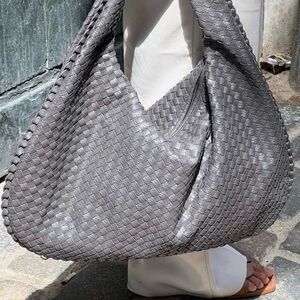 Woven gray handbag XL